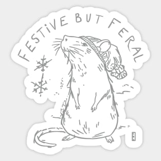 Festive but feral Sticker